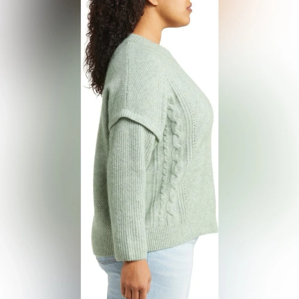 Madewell Havener Cable Stitch Crewneck Sweater - Size S